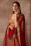 Shop_Neeta Lulla_Red Bahareh Chanderi Silk Lehenga Set_Online_at_Aza_Fashions