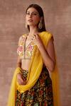 Shop_Neeta Lulla_Multi Color Basmina Chanderi Silk Lehenga Set_Online_at_Aza_Fashions