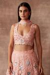 Shop_Neeta Lulla_Pink Tulle Bloom Lehenga Set_Online_at_Aza_Fashions