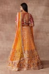 Shop_Neeta Lulla_Orange Silk And Tulle Zari & Sequin Leaf Neck Rosalie Bridal Lehenga Set _at_Aza_Fashions
