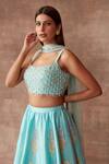 Neeta Lulla_Blue Silk Kiara Lehenga Set_Online_at_Aza_Fashions