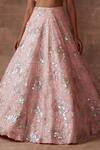 Neeta Lulla_Pink Tulle Embroidery Sequin And Cutdana V Neck Stella Lehenga Set _at_Aza_Fashions