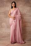 Buy_Neeta Lulla_Pink Chiffon Maeve Sequin Border Saree With Blouse_at_Aza_Fashions