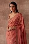 Neeta Lulla_Orange Organza Leila Zari Border Saree With Blouse_at_Aza_Fashions