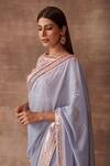 Buy_Neeta Lulla_Grey Chiffon Maira Sequin Border Saree With Blouse_Online_at_Aza_Fashions