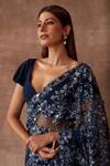 Buy_Neeta Lulla_Blue Tulle Cosmos Sequin Embellished Saree With Blouse_Online_at_Aza_Fashions