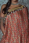 Shop_Nidhika Shekhar_Red Modal Asymmetric Printed Top And Skirt Set_at_Aza_Fashions