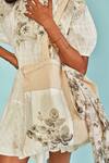 Buy_Not So Serious By Pallavi Mohan_White Cotton Embroidery Round Ana Flared Dress _Online_at_Aza_Fashions