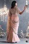 Shop_Not So Serious By Pallavi Mohan_Pink Chiffon Embroidered Saree Gown_at_Aza_Fashions