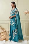 Not So Serious By Pallavi Mohan_Blue Embroidered Kaftan Dress_Online_at_Aza_Fashions