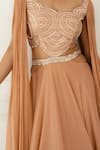 Buy_Nidhika Shekhar_Pink Silk Embroidery Scoop Neck Gown _Online_at_Aza_Fashions