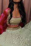 Nandita Thirani_Green Organza, Georgette Round Embroidered Bridal Lehenga Set _Online_at_Aza_Fashions