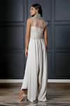 Shop_Nandita Thirani_White Crepe Jumpsuit Square Cape Open Draped With _at_Aza_Fashions