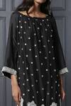 Nandita Thirani_Black Muslin Boat Embroidered Dress _Online_at_Aza_Fashions