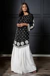Buy_Nandita Thirani_Black Muslin Boat Embroidered Kurta And Palazzo Set _at_Aza_Fashions
