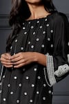 Nandita Thirani_Black Muslin Boat Embroidered Kurta And Palazzo Set _Online_at_Aza_Fashions