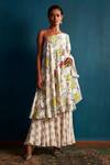 Buy Nautanky White Crepe Asymmetric Floral Print One Shoulder Kurta And Sharara Set at Aza Fashions Buy_Nautanky_White Crepe Asymmetric Floral Print One Shoulder Kurta And Sharara Set _at_Aza_Fashions