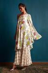 Buy Nautanky White Crepe Asymmetric Floral Print One Shoulder Kurta And Sharara Set Online at Aza Fashions Buy_Nautanky_White Crepe Asymmetric Floral Print One Shoulder Kurta And Sharara Set _Online_at_Aza_Fashions