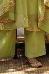 Shop_Gulabo Jaipur_Green Georgette Embroidered Gota Patti Round Nura Kurta Set For Women_Online_at_Aza_Fashions