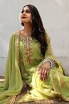Gulabo Jaipur_Green Georgette Embroidered Gota Patti Round Nura Kurta Set For Women_at_Aza_Fashions