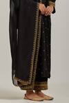 Shop Ikshita Choudhary Black Tissue Embroidery Floral Border Dupatta at Aza Fashions Shop_Ikshita Choudhary_Black Tissue Embroidery Floral Border Dupatta_at_Aza_Fashions