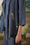 Shop_Febo6_Blue Linen Floral Open Embroidered Jacket _Online_at_Aza_Fashions