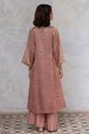 Shop Nirjara Pink Kurta - Handwoven Tissue, Pant- Marodi Hazrat Striped And Set at Aza Fashions Shop_Nirjara_Pink Kurta - Handwoven Tissue, Pant- Marodi Hazrat Striped And Set _at_Aza_Fashions