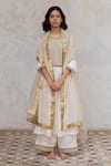 Buy_Nirjara_White Organza Silk Aari Embroidery, Pita Dilraz Dupatta _at_Aza_Fashions