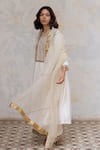 Shop_Nirjara_White Organza Silk Aari Embroidery, Pita Dilraz Dupatta _Online_at_Aza_Fashions