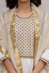 Nirjara_White Organza Silk Aari Embroidery, Pita Dilraz Dupatta _at_Aza_Fashions