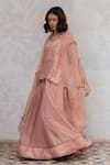 Buy_Nirjara_Pink Organza Silk Embroidered Pita Gauhar Dupatta  _Online_at_Aza_Fashions