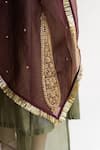 Buy_Nirjara_Maroon Organza Silk Embroidered Aari Work Ambi Sitara Dupatta  _Online_at_Aza_Fashions
