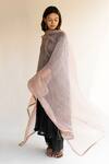 Shop_Nirjara_Pink Organza Silk Embroidered Peeta Dots Sitara Dupatta  _at_Aza_Fashions