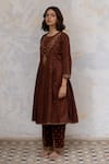 Nirjara Brown Anarkali - Mashru , Pant - Velvet Marodi Mumtaz Peshwaz And Set Online at Aza Fashions Nirjara_Brown Anarkali - Mashru , Pant - Velvet Marodi Mumtaz Peshwaz And Set _Online_at_Aza_Fashions