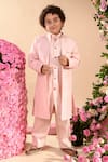 Buy Littleens Pink Velvet, Cotton Embroidery Farrokh Open Front Achkan And Kurta Set at Aza Fashions Buy_Littleens_Pink Velvet, Cotton Embroidery Farrokh Open Front Achkan And Kurta Set _at_Aza_Fashions