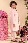 Buy Littleens Pink Velvet, Cotton Embroidery Farrokh Open Front Achkan And Kurta Set Online at Aza Fashions Buy_Littleens_Pink Velvet, Cotton Embroidery Farrokh Open Front Achkan And Kurta Set _Online_at_Aza_Fashions