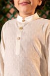 Buy_Littleens_Cream Cotton Tad Kurta And Pant Set _Online_at_Aza_Fashions