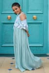 Littleens_Red Crepe, Cotton Embroidery Shirin Jumpsuit _Online_at_Aza_Fashions