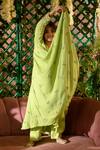 Buy_Littleens_Green Viviana Embroidered Angarkha And Pant Set For Girls_Online_at_Aza_Fashions