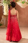 Shop_Littleens_Red Silk Sequins, Beads Ruxchin Embellished Lehenga And Blouse Set _at_Aza_Fashions