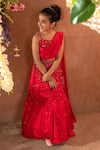 Shop_Littleens_Red Silk Sequins, Beads Ruxchin Embellished Lehenga And Blouse Set _Online_at_Aza_Fashions