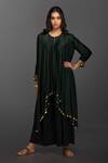 Buy_PRAHNAAYA_Green Satin Silk Embroidery Round Kurta And Pant Set _at_Aza_Fashions