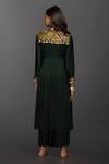 Shop_PRAHNAAYA_Green Satin Silk Embroidery Round Kurta And Pant Set _at_Aza_Fashions