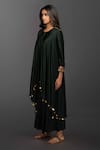 Buy_PRAHNAAYA_Green Satin Silk Embroidery Round Kurta And Pant Set _Online_at_Aza_Fashions