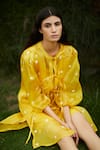 Buy_Meadow_Yellow Dress Silk Organza Inner Cotton Voile Round Tie Up _Online_at_Aza_Fashions