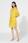 Shop_Meadow_Yellow Dress Silk Organza Inner Cotton Voile Round Tie Up _Online_at_Aza_Fashions