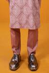 Wabi Sabi By Anshum-Ritesh_Pink Chanderi Embroidery Ogee Opulence Kurta Set _at_Aza_Fashions