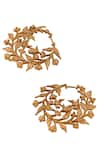 Opalina Soulful Jewellery_Gold Plated Embroidery Handcrafted Floral Carved Hoops _Online_at_Aza_Fashions