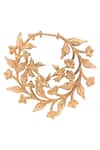 Opalina Soulful Jewellery_Gold Plated Embroidery Handcrafted Floral Carved Hoops _at_Aza_Fashions