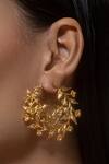 Buy_Opalina Soulful Jewellery_Gold Plated Embroidery Handcrafted Floral Carved Hoops 